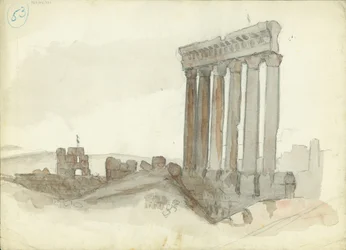 Templo de Júpiter, Baalbeck (wc e lápis sobre papel)